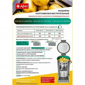 Картофелечистка ABAT (АБАТ) МКК-150-01 Cubitron-3M 41000309878 Картофелечистка ABAT (АБАТ) МКК-150-01 Cubitron-3M 41000309878